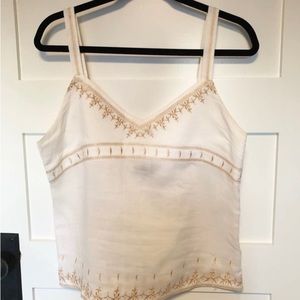 Ramie Lightweight Embroidered Cami Top Size Large - As New!